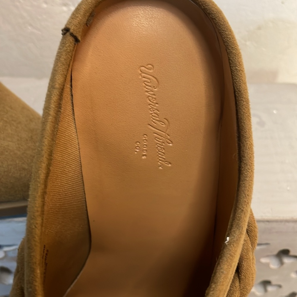 Universal Thread NEW Faux Suede Tan Mule Braided Accent 3 inch Heel #0204 - Picture 2 of 7